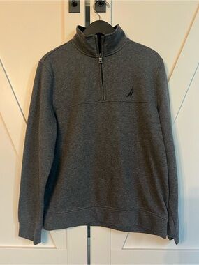 Nautica Men's Dark Gray Half-Zip Pullover Sweater